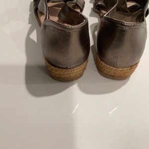 Silver Espadrille Shoes with Jute Sole